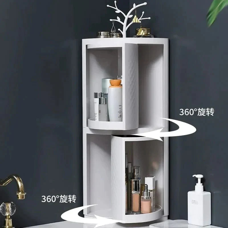 Rotatable Corner Bathroom Organizer Bowlift
