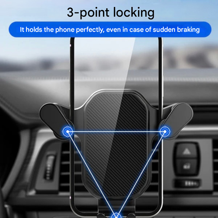 BowLift | SafeGrip Car Phone Holder – 360° Rotatable Air Vent Holder with Hook Lock