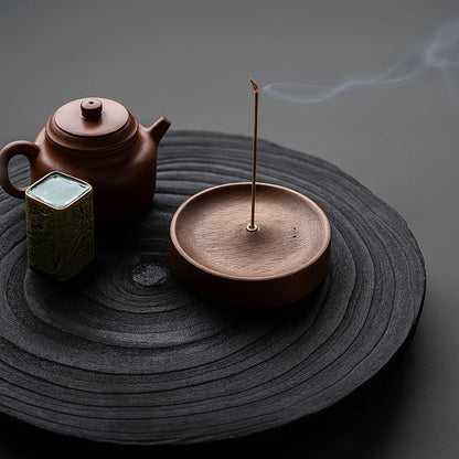 Skanto | Round Ash Catcher Wood Incense Stick Holder