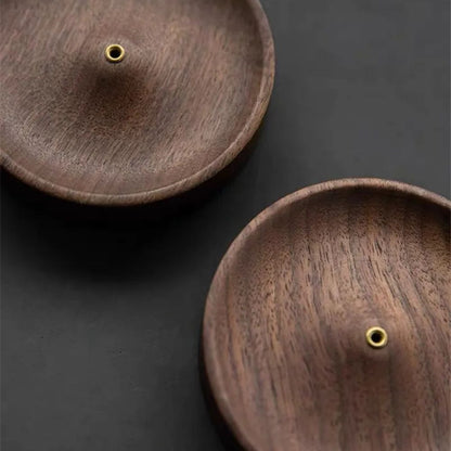 Skanto | Round Ash Catcher Wood Incense Stick Holder