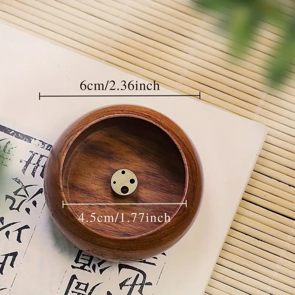 Skanto | Round Solid Wood Incense Stick Holder