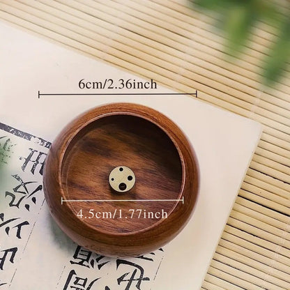 Skanto | Round Solid Wood Incense Stick Holder