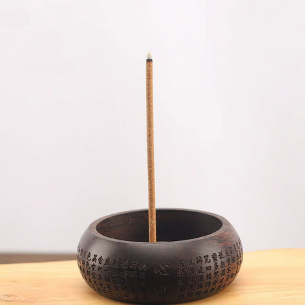 Skanto | Round Solid Wood Incense Stick Holder