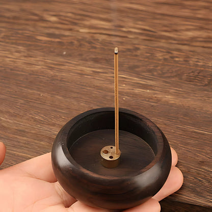 Skanto | Round Solid Wood Incense Stick Holder