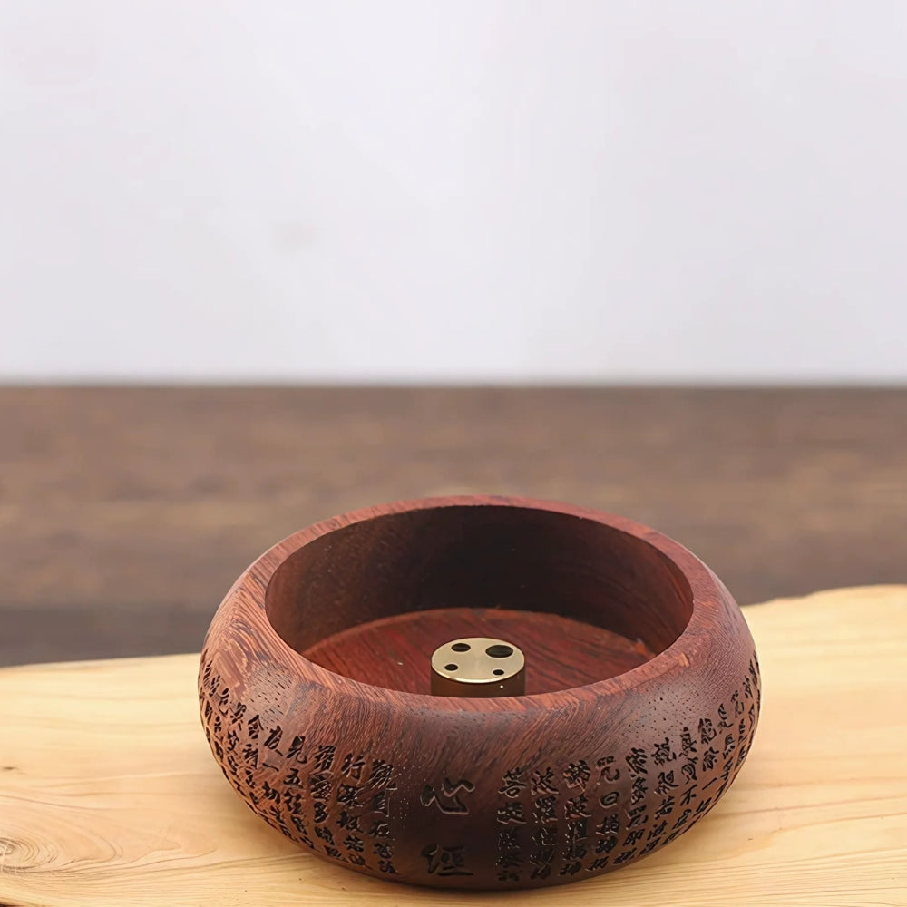 Skanto | Round Solid Wood Incense Stick Holder