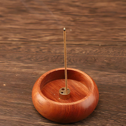 Skanto | Round Solid Wood Incense Stick Holder