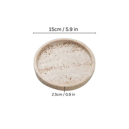 BowLift | Round Travertine Stone Tray