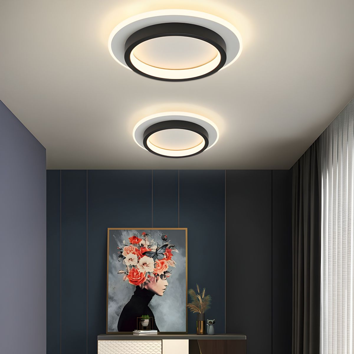 Round Metal Acrylic LED Ceiling Light | Karnz