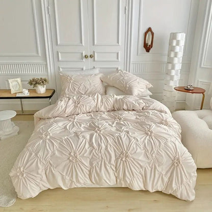Skanto | Elegant Ruffle Flower Duvet Cover Set Made of Microfiber