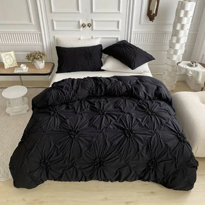 Skanto | Elegant Ruffle Flower Duvet Cover Set Made of Microfiber