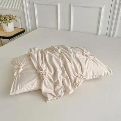 Skanto | Elegant Ruffle Flower Duvet Cover Set Made of Microfiber