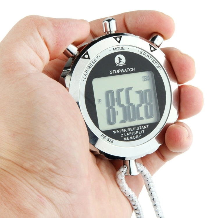 Brehn | PS528 Metal Stopwatch Professional Chronograph Handheld Digital LCD Sports Counter Timer with Strap