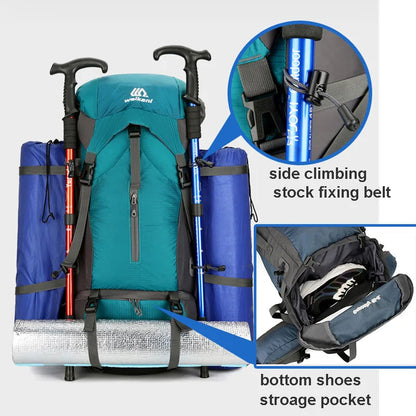 Alpivento 70L Trekking Backpack with Rain Cover | Skanto