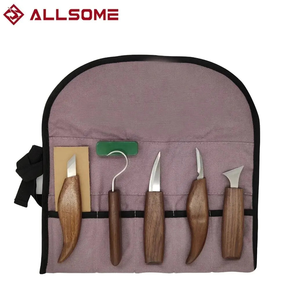 Skanto | 8-Piece Wood Carving Set: Whittling Knife Set with Needle Files - Wood Spoon Carving Set for Beginners