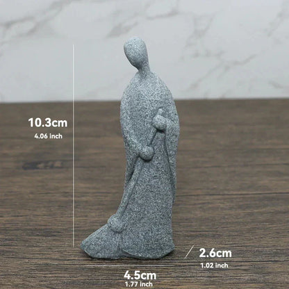 Skanto Skanto | Small Buddha Stone Statue Buddhist Monk Tibetan Buddhism Figures Zen Garden Ornament Meditation Home Aquarium Decoration
