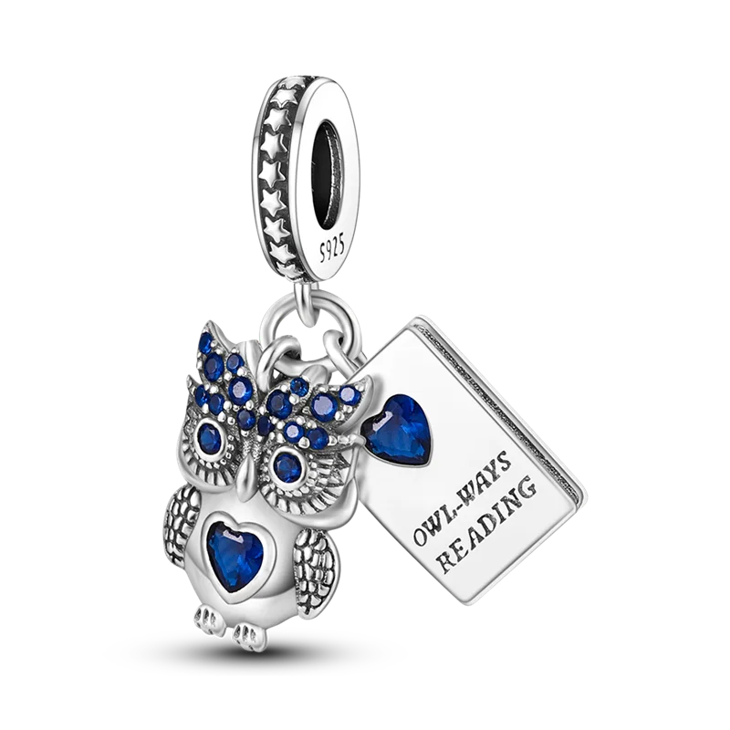 Skanto | 925 Silver Golden Leopard Charm Beads Colorful Chameleon Rhinoceros Lion Scarab Cat Pendant Compatible with Original Pandora Bracelet Jewelry