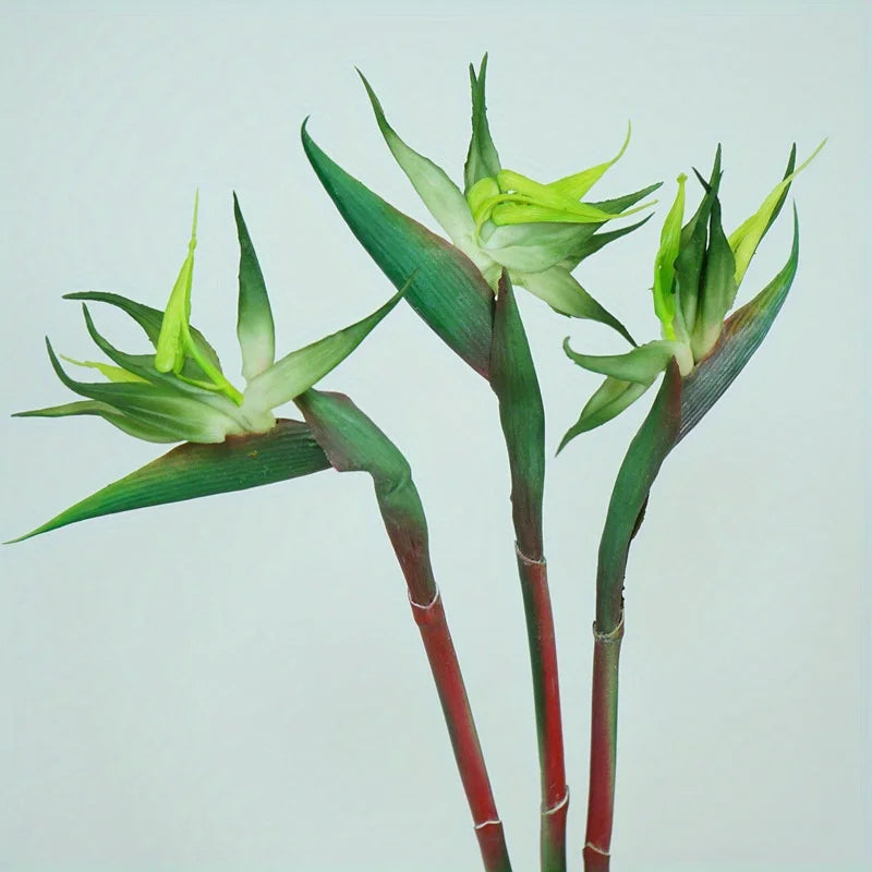 BowLift | Floriva 3 Piece Set Artificial Strelitzias | Bird of Paradise Flowers | 24.5 cm Long Stems | Decoration for Home, Office & Events