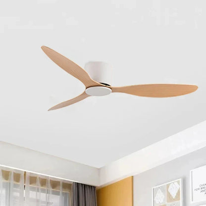 42-52 Inch Ceiling Fans with DC Motor — Remote Control Low-Profile Cooling Fans, without Light, White Wood & Black Options | Karnz