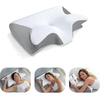 Skanto | Memory Foam Cervical Pillow | Ergonomic 2-in-1 Design for Neck Pain Relief & Comfortable Sleep