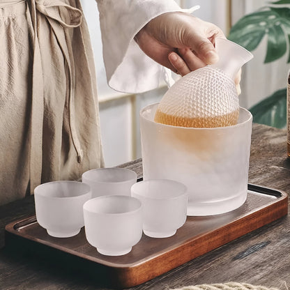 Japanese Glass Set - Elegant Sake & Whisky Set | Perfect for Bar & Home | Karnz