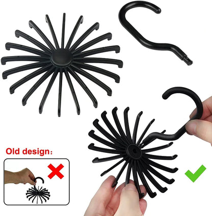 Skanto | Rotating Hook Holder - Space-Saving Tie, Belt, and Scarf Hanger for Closet Organization