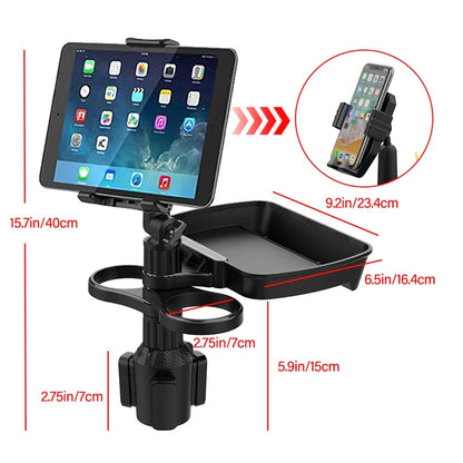 BowLift | 3 In 1 Adjustable Car Cup Tray with Phone Holder
