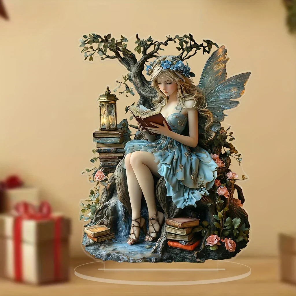 BowLift | Celestia Acrylic Table Decoration Angel | Fairy Tale Stand | 18 cm | Gift & Photo Prop