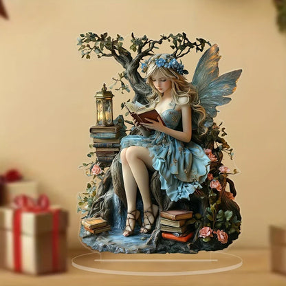 BowLift | Celestia Acrylic Table Decoration Angel | Fairy Tale Stand | 18 cm | Gift & Photo Prop