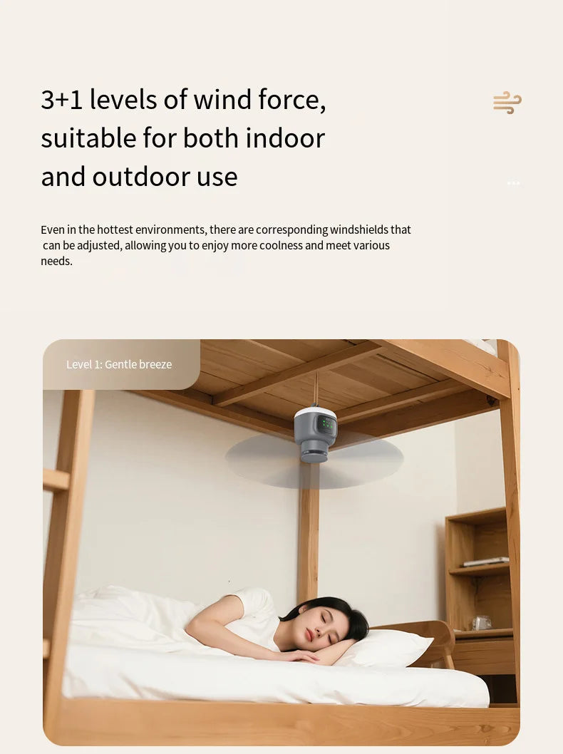 12000mAh Portable Ceiling & Camping Fan – Outdoor Tent Air Circulator and Cooling Fan | Karnz