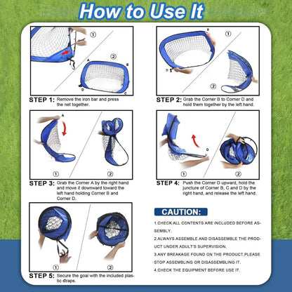 BowLift | PlayMax Foldable Football Goal – Kids 4-in-1 Portable Soccer Net for Training & Outdoor Play