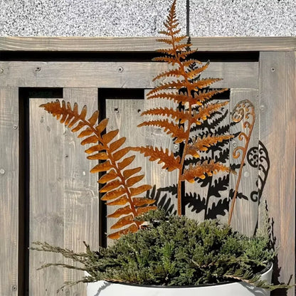 BowLift | FERROBLATT Rust decoration leaf sculpture | Metal garden stake for outdoors & indoors | Weatherproof & stylish | Autumn decoration for garden & home