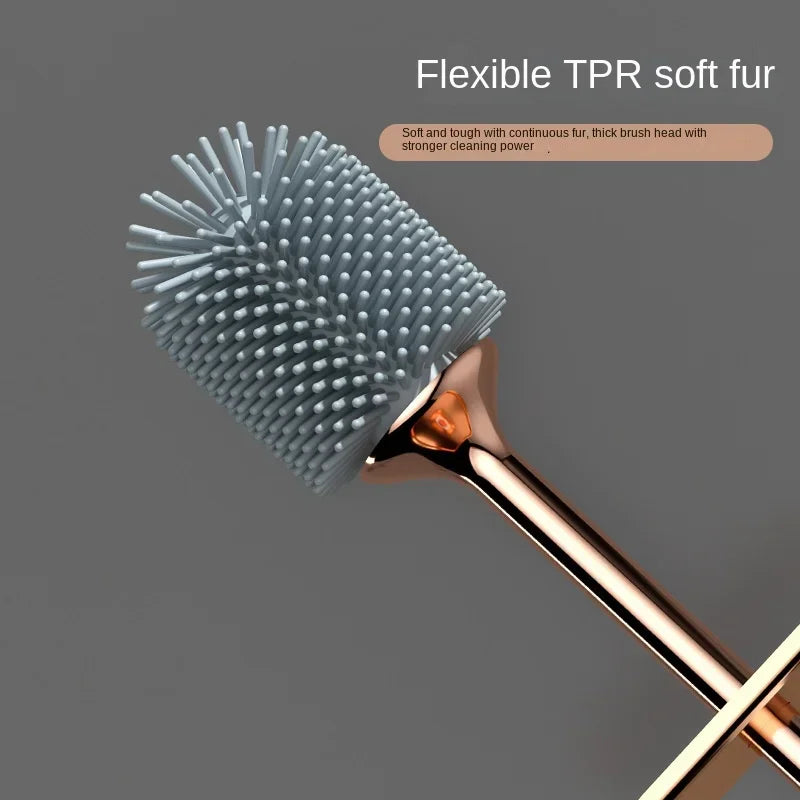 Skanto | CleanFlex Toilet Brush Set | Wall Mounted No Drilling | Deep Clean with Soft TPR Bristles