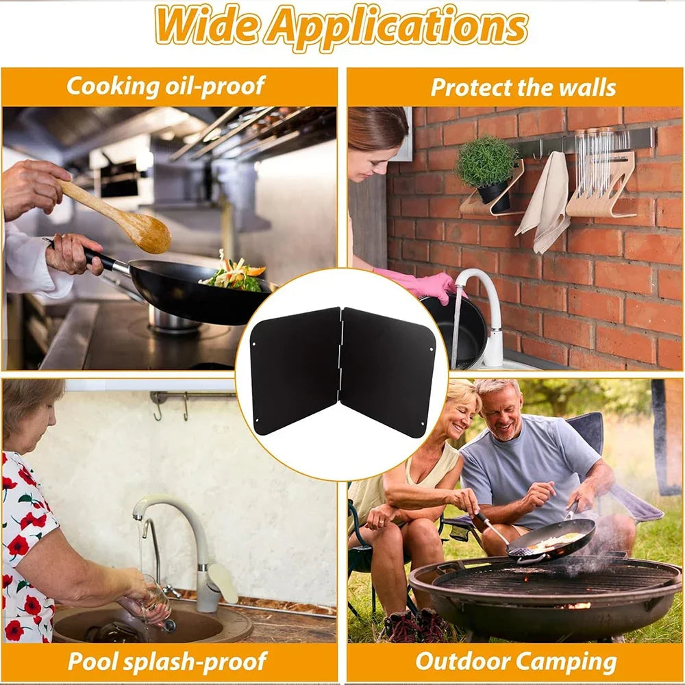 BowLift | Foldable Stainless Steel Grease Splash Guard 2-Sided Oil Protector – CookShield