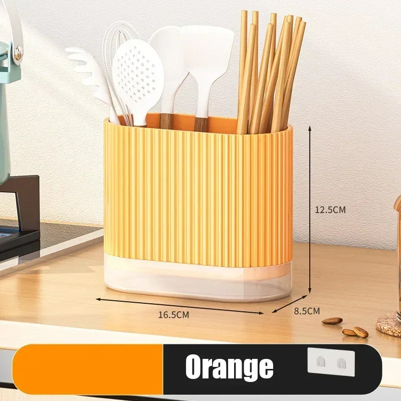 BowLift | Cutlery Organizer Duo | Wall-Mountable Cutlery Holder | No Drilling | Draining Function | 16.5 × 8.5 × 12.5 cm