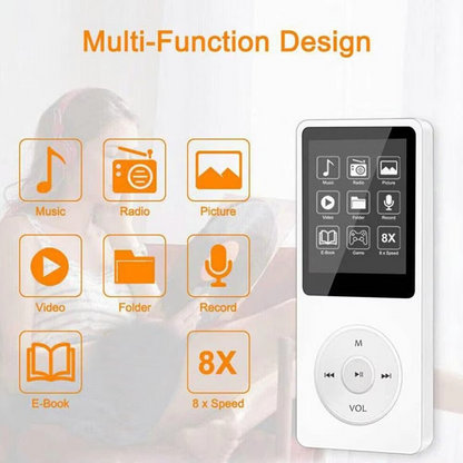 Skanto | Portable Hi-Fi Bluetooth MP3/MP4 Player with 1.8" Screen and Multifunctionality
