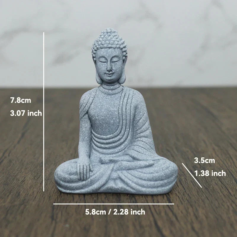 Skanto Skanto | Small Buddha Stone Statue Buddhist Monk Tibetan Buddhism Figures Zen Garden Ornament Meditation Home Aquarium Decoration