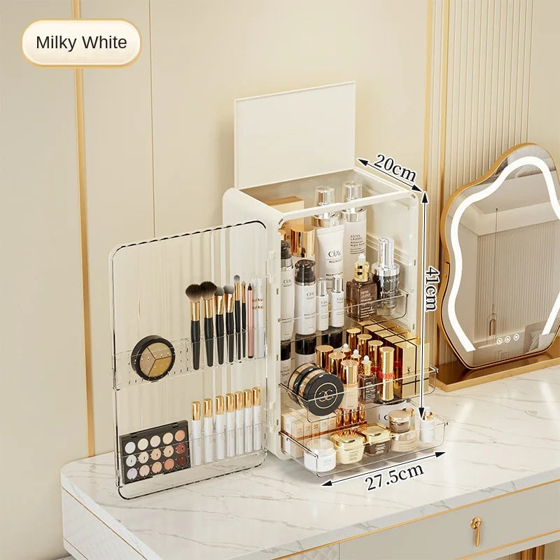 Skanto | Luxo Luxury Makeup Storage Box – Dustproof Cosmetic Organizer with Magnetic Door