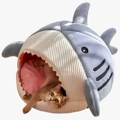 BowLift | SoftBloom Shark Cat Bed – Cozy Hideaway for Indoor