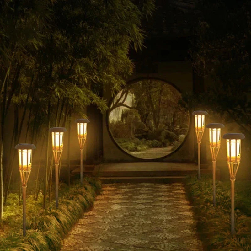 Skanto | Solar Torch 5-Piece Set | Flame Effect LED Garden Light | Solar Powered | Decorative Outdoor Light