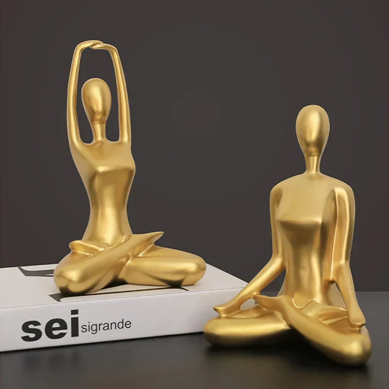 Skanto Interior Home Decorative Figures Desk TV Torsion Decoration Living Room Sculpture Resin Statues Home Decor Yoga Girl Crafts