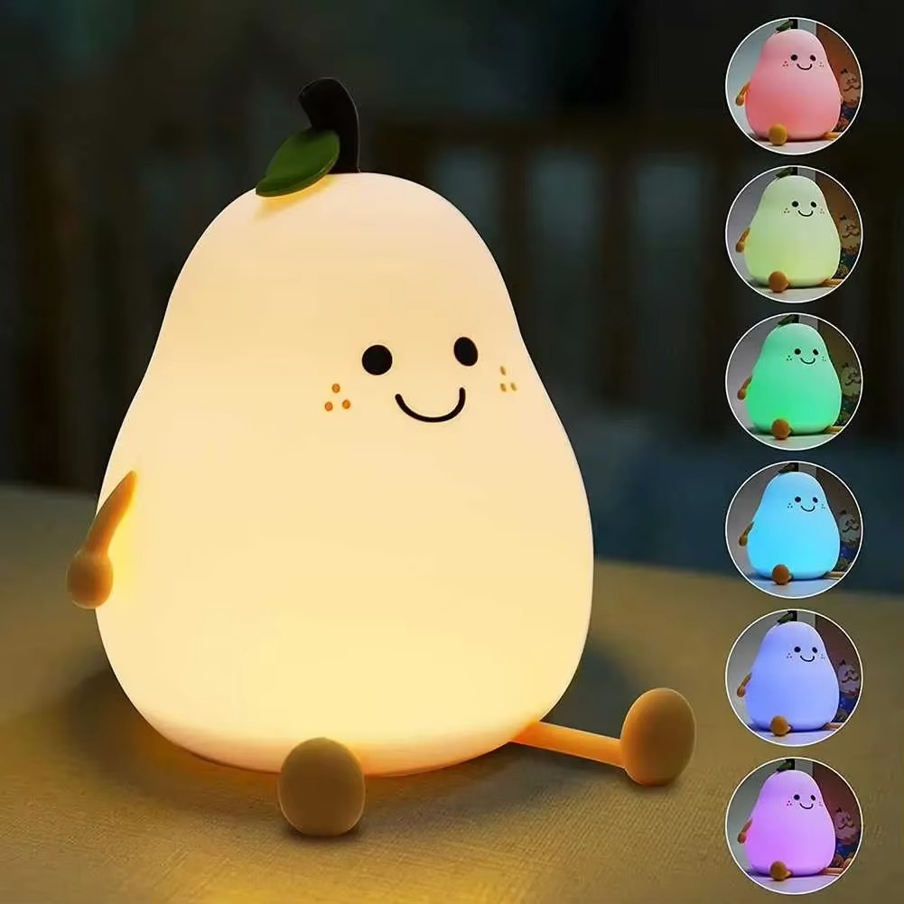 Skanto | Super Soft Touch-Controlled Multicolor Silicone Pear Night Light