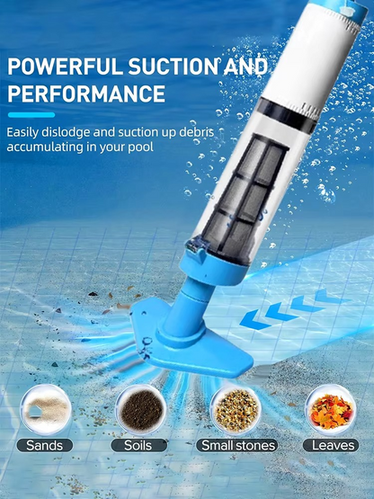 Cordless, rechargeable pool vacuum cleaner with 3-in-1 cleaning function