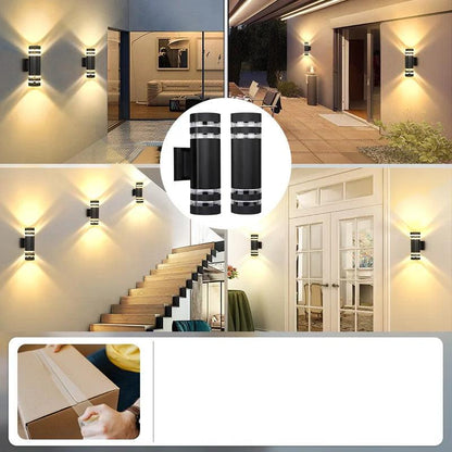 BowLift | LumiBloc LED Outdoor Wall Light – Modern IP65 Up & Down Design with E27 Socket