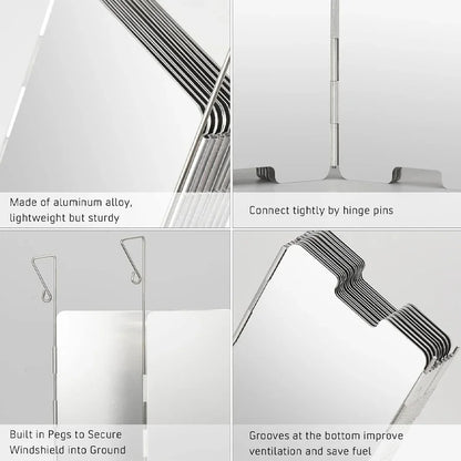 BowLift | WindShieldX Camping Windshield | Foldable & Ultralight | Stainless Steel | For Gas Cookers & Outdoor Cookers