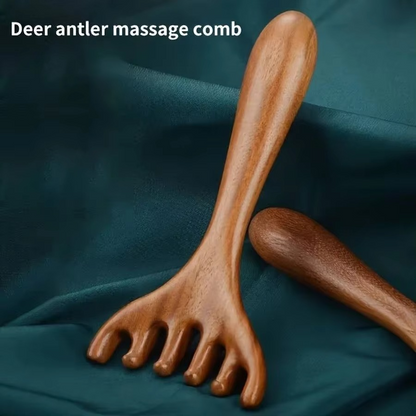 BowLift | Sandalwood Antler-Shaped Gua Sha Scalp Massager