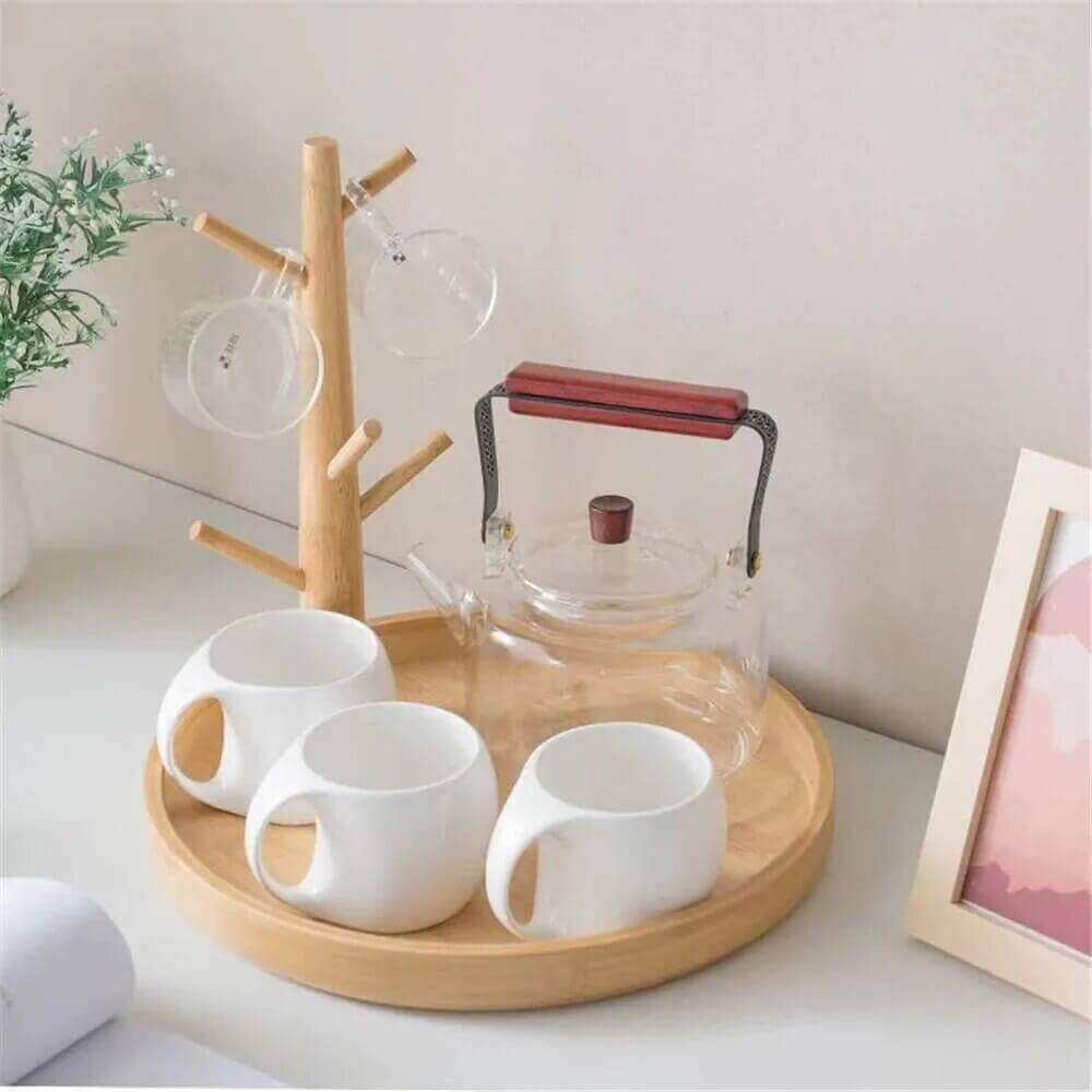 Sturdy Wooden Cup Holder: Cup Tree in Various Shapes + Colors