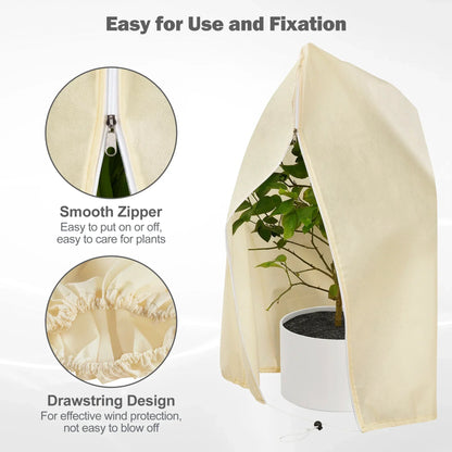 BowLift | Winter protection cover for plants - Frost protection with zipper and drawstring, breathable for palms and potted plants in the garden