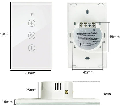 Tuya Smart Light Wall Switch with Neutral Wire - WiFi Dimmer Control via SmartLife Google Alexa Apps