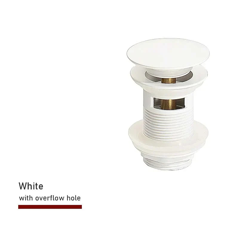 Drain screw with push-down popup – brass | 11 colors | With or without overflow Bowlift