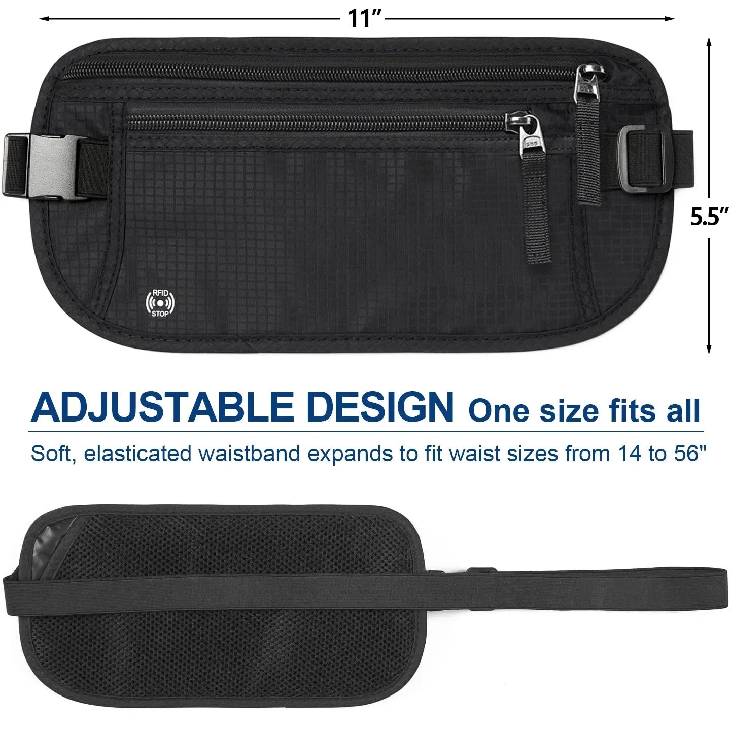 BowLift | SafeGuard Waist Bag | RFID Protection | Adjustable & Compact for Travel